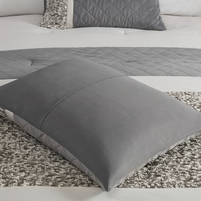 Édredon texturé rayé double / grand, 5 pièces, tissu facile à nettoyer pour la literie lavable à la machine