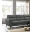 Ensemble de canapé modulaire en cuir fleur anthracite 2 pièces-121051864