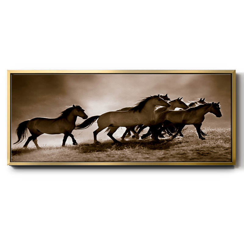 Chevaux sauvages - toile encadrée, H 8 po x l 20 po