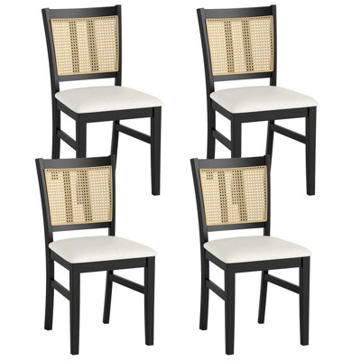 Ensemble de 4 chaises de cuisine en rotin Farmhouse
