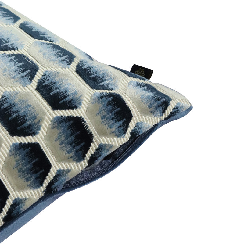 Honeycomb Square Pillow Cover, Navy