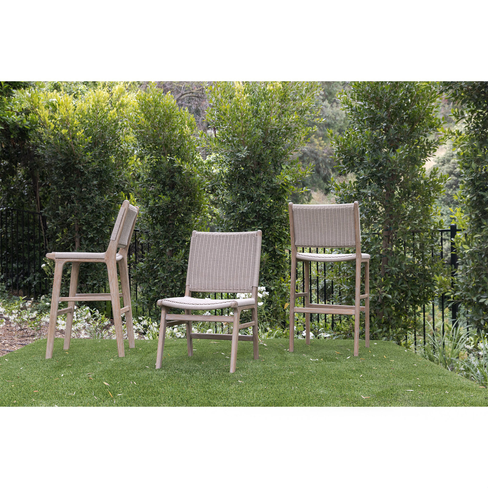Sedona Teak Premium All-Weather Wicker Outdoor Dining Side Chair