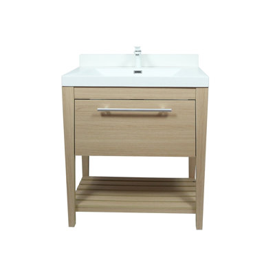 31.5'' Single Bathroom Vanity with Composite Granite Top