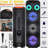 8000W Triple 8" Portable Bluetooth Speaker Woofer Heavy Bass System Microphone Remote  Bluetooth, AUX, TF Card, USB, FM, TWS