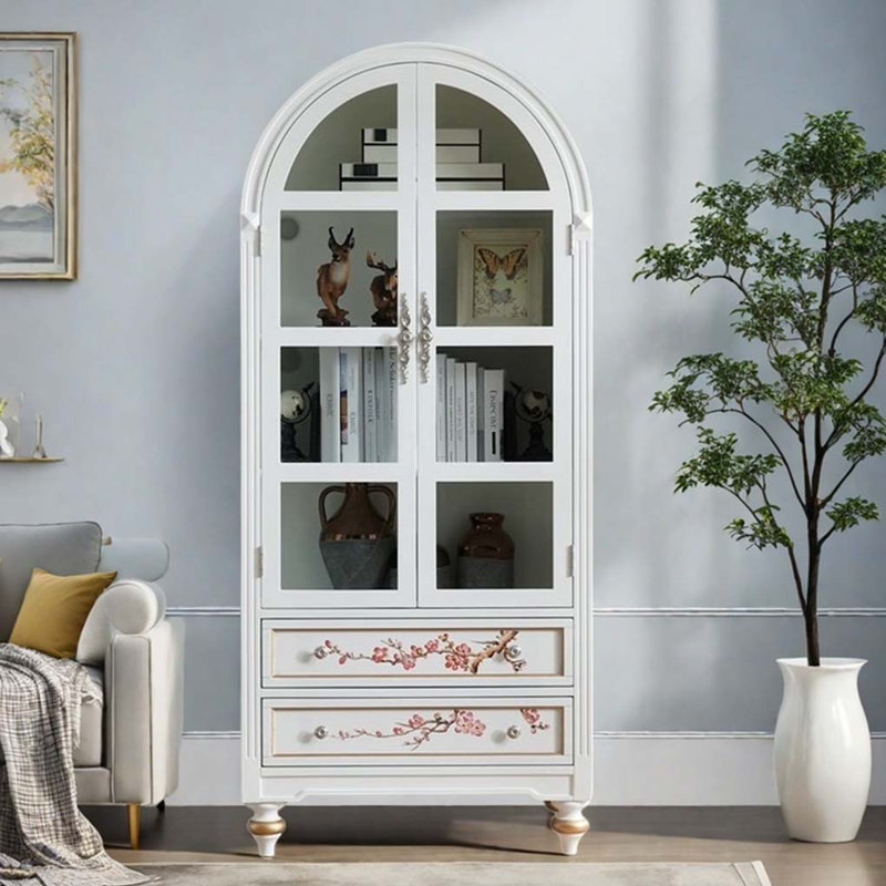 American Retro Style Painted Display Cabinet