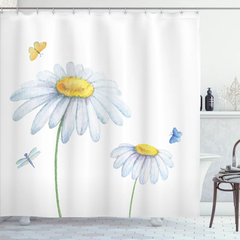 Shower Curtain with Hooks Included, 70" H x 69" W
