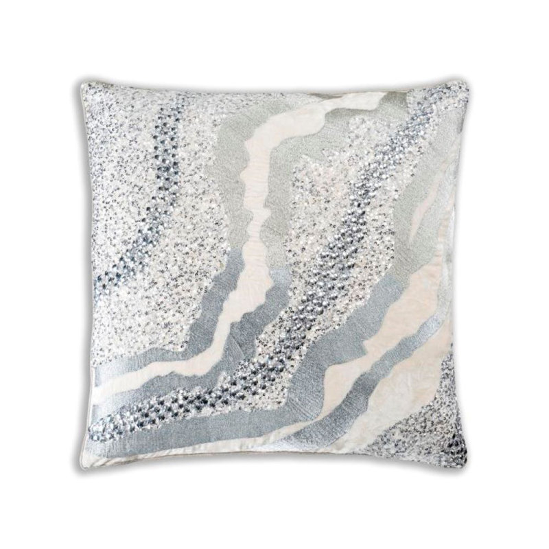 Dawn Velvet Square Pillow Cover & Insert, Gray