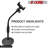 5 Core Cell Phone Stand Adjustable Height & Angle Gooseneck Stand for Desk Flexible Arm