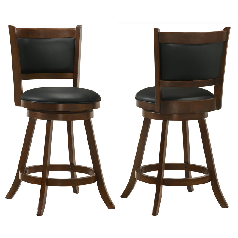 Chaise de comptoir pivotante rembourrée Jackman Châtaignier, Tabouret de comptoir (siège d'une hauteur de 24,2