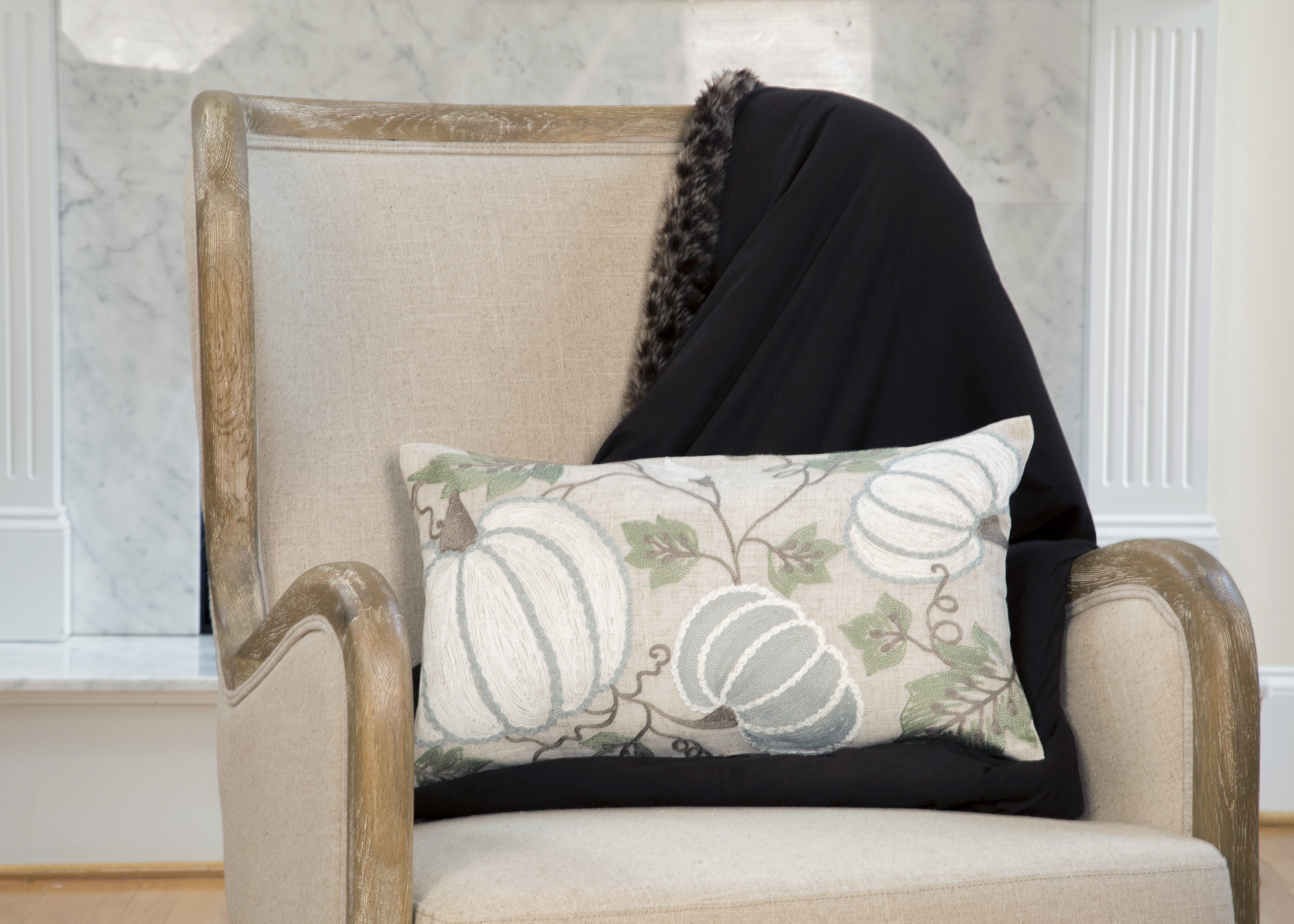 Manor Luxe Harvest Pumpkins And Vines Crewel Embroidered Fall Pillow, 12 By 20-Inch & Reviews | Wayfair