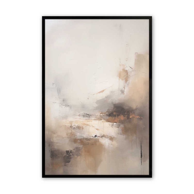 Gentle Gilded Gust III, 37" H x 25" W, Satin Black Single Picture Framed