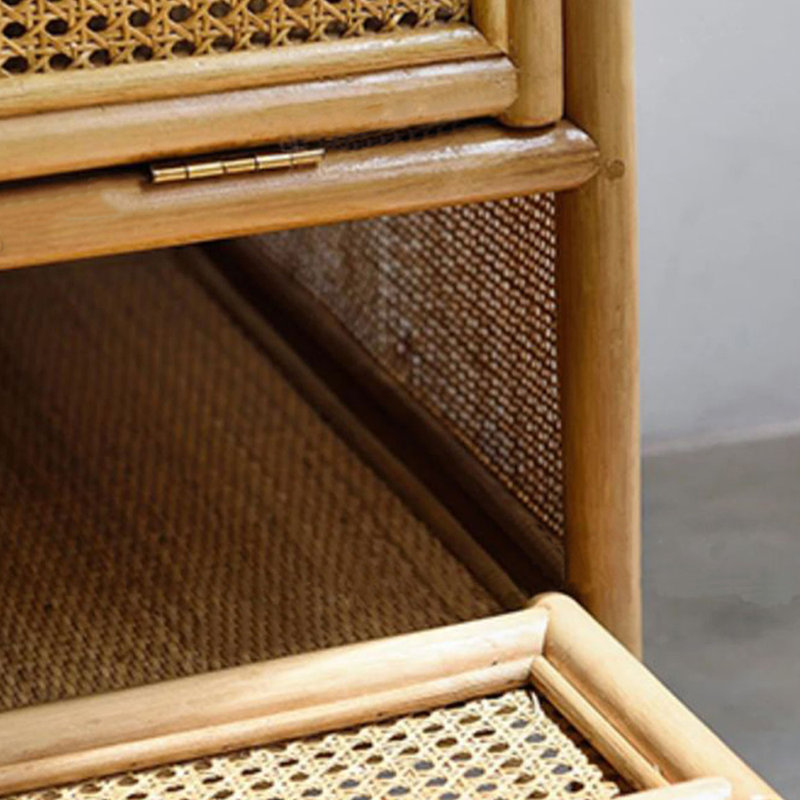 Retro Wicker Three-Door Storage Special Cabinet