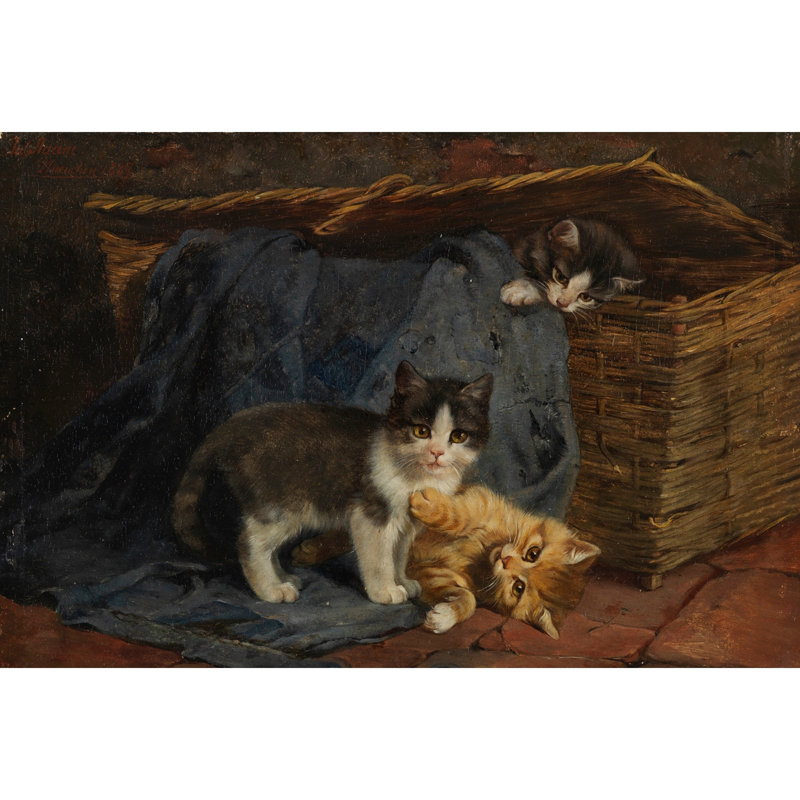 Drei Katzenkinder (1887), H 17 po x l 24 po