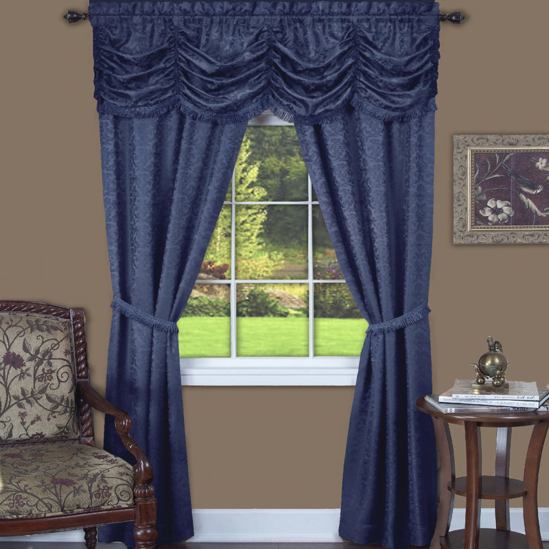 Panneau coulissant semi-transparent Annyssa, l 55 po x L 84 po, Bleu marine