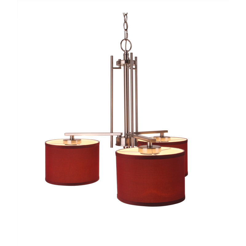 Lustre classique/traditionnel ombré 3 lumières Juhasz, Nickel, Gris