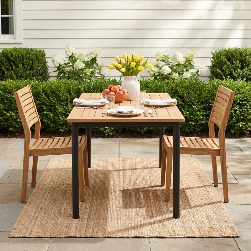 Woburn Rectangular Metal Outdoor Dining Table , 35'' in. W 71'' in. D