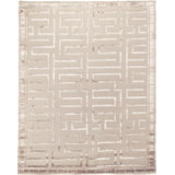 Metro-Velvet Geometric Area Rug in Beige