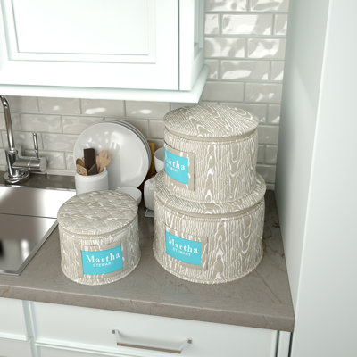 Martha Stewart 3 Piece Dinnerware Set Organizer With Fabric Dividers