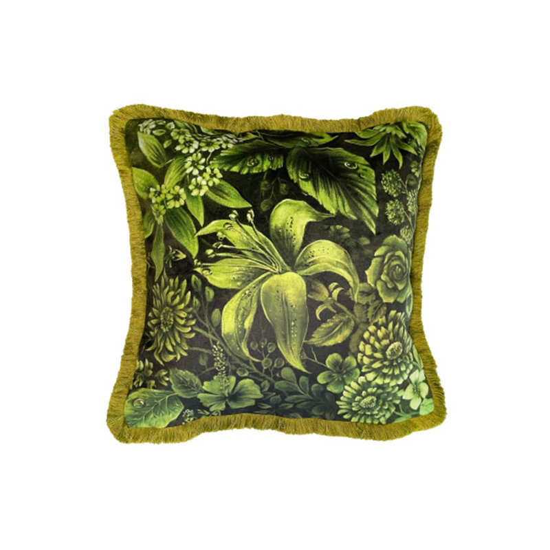 Alhasan Abstract Green Sqaure Throw Cushion
