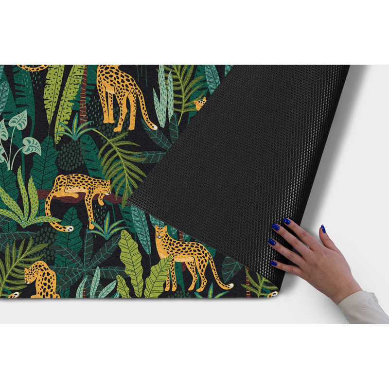 Non-Slip Floral Outdoor Doormat