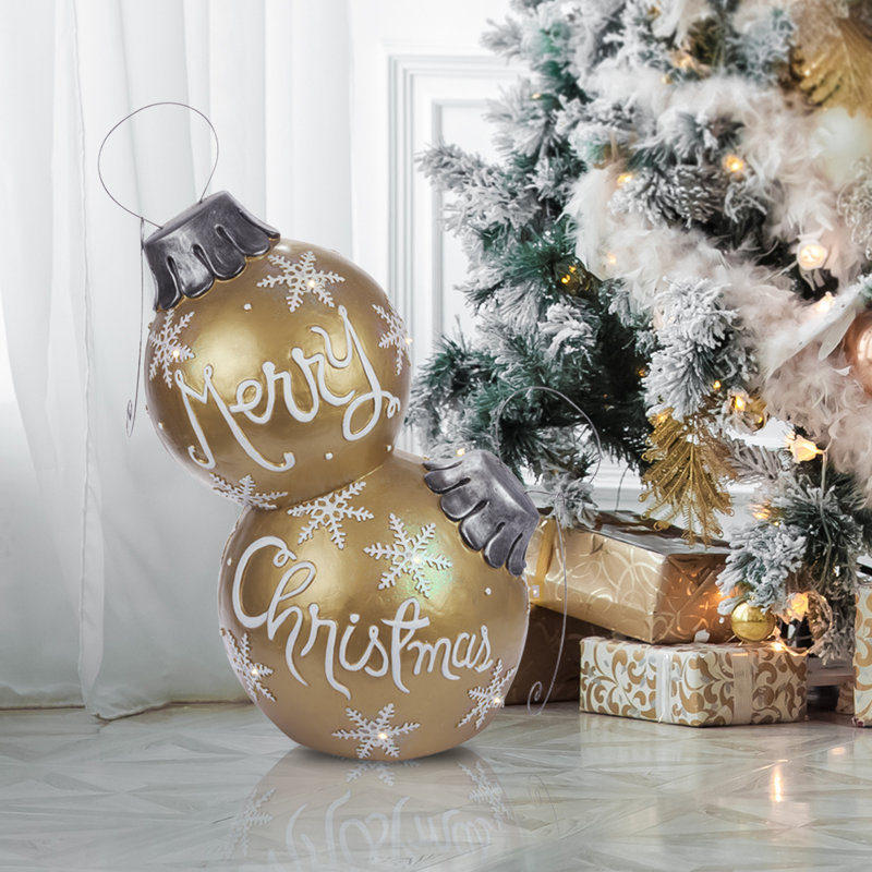 Figurine Merry Christmas, H 37 po x l 15 po x P 15 po