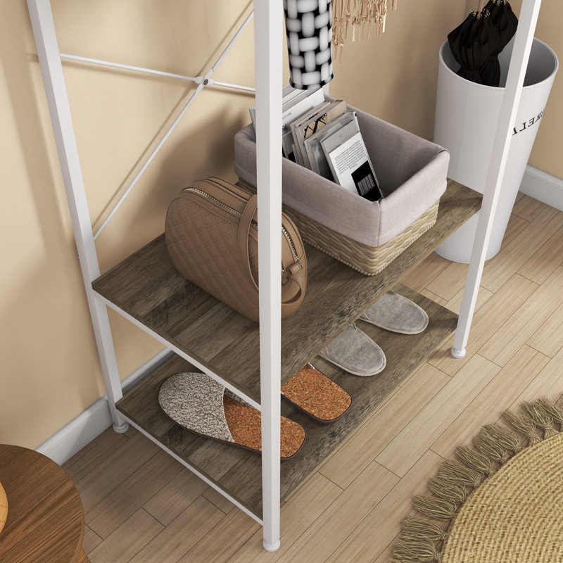 Hall Tree, White/Grey