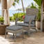 Ensemble de chaise Adirondack et repose-pieds en rotin PE de style classique avec coussins amovibles pour porche de terrasse et bord de piscine-437463468
