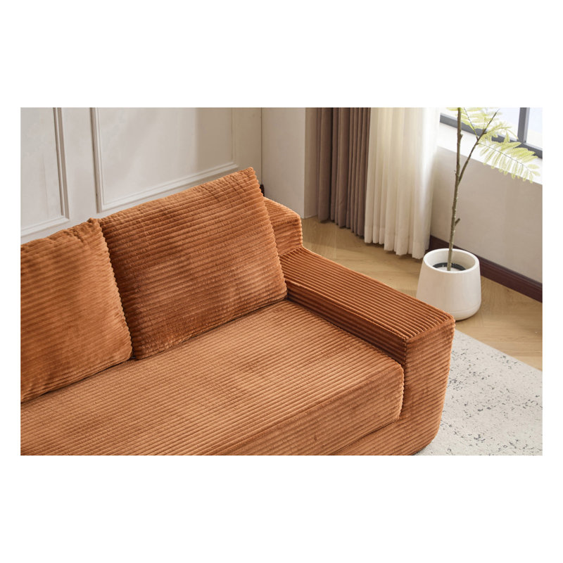 Canapé en mousse à mémoire de forme en velours côtelé l 71,65 po x P 40,55 po x H 25,59 po Aurelia