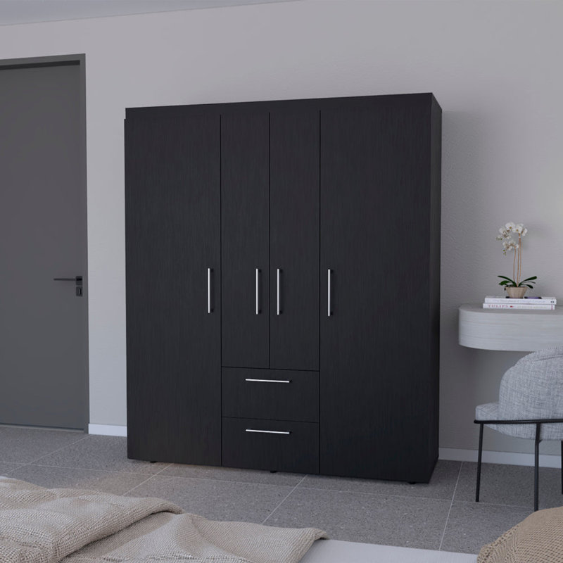 Armoire Elma, chambre à coucher, Noir