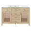 48-Inch Bathroom Vanity with Solid Wood Frame, 5 Drawers, 2 Rattan Doors, and Premium Ceramic Sink for Ample Storage and Elegant Design