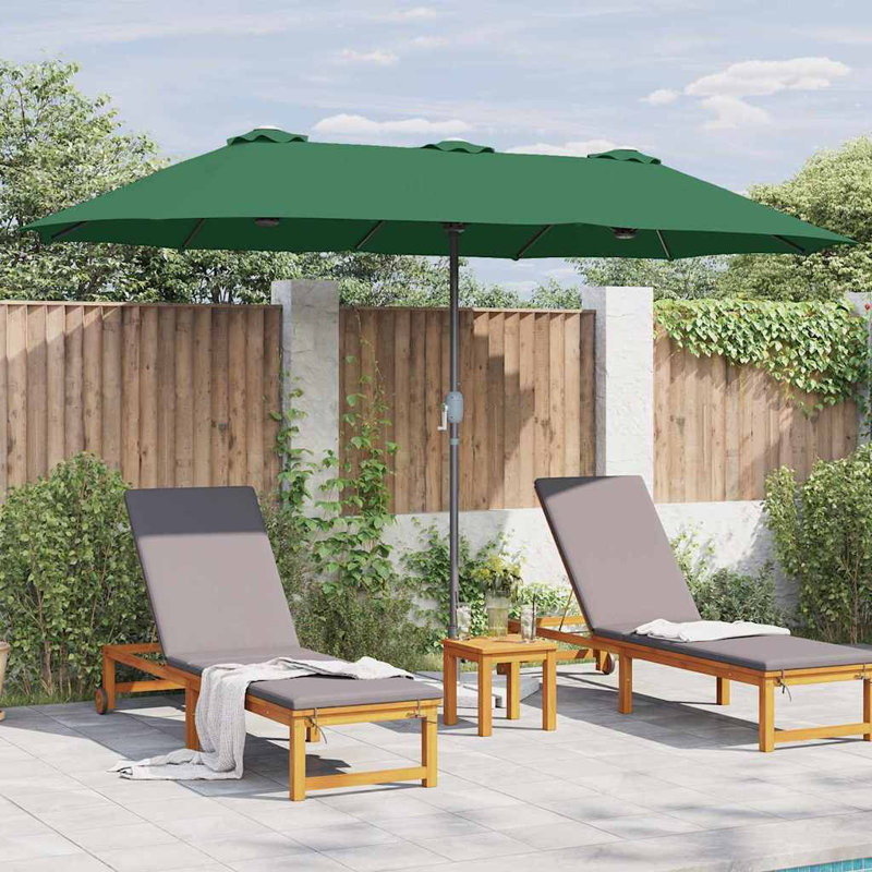 Garden Parasol Polyester and Aluminium Outdoor Shade UV Sun Protection, Green