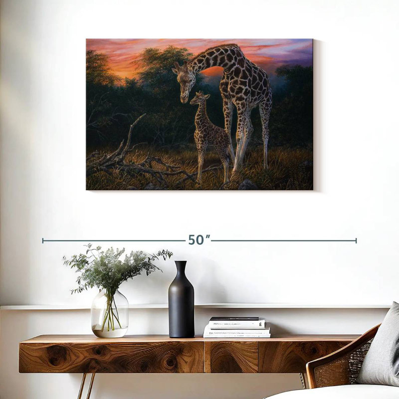 Girafe «A Mothers Love», H 24 po x l 36 po