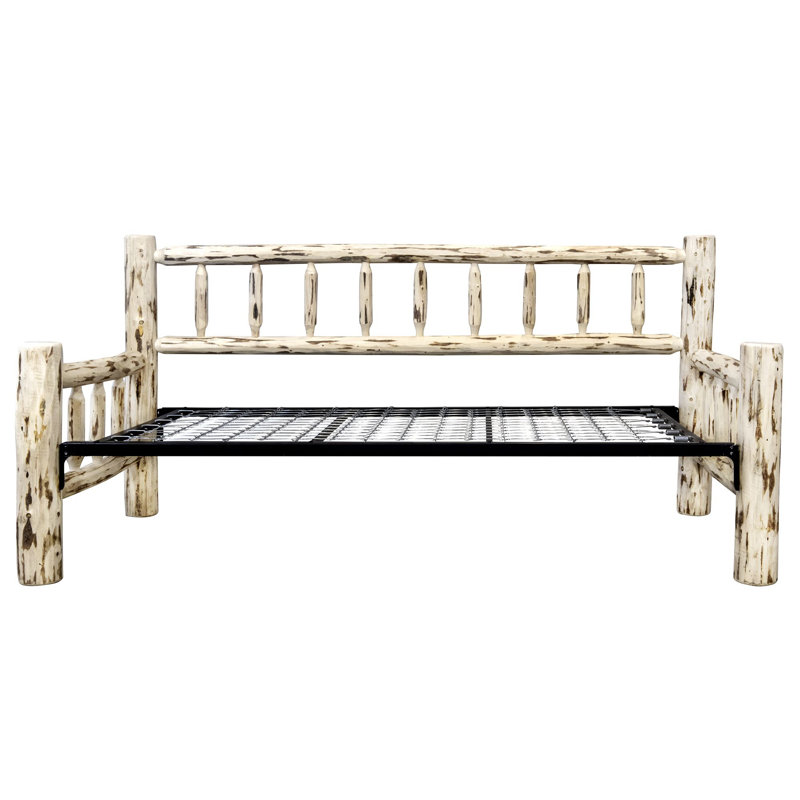 Rustic Pine Twin Daybed with Slat Headboard and King Trundle