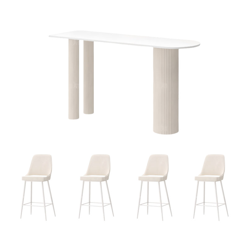 Table de bar crème simple de style crème, 4, H 41,30 po x L 70,80 po x l 19,60 po