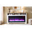 Meuble télé 70 po pour téléviseur de 70 po ou moins, avec foyer électrique intelligent 60 po, blanc