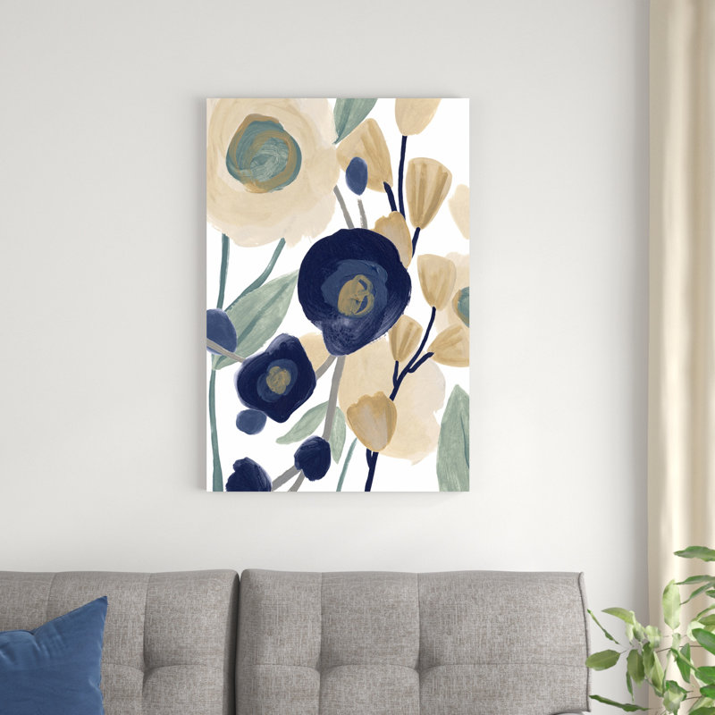 " Blue Poppy Cascade II " by June Erica Vess Painting Print, 36" H x 24" W