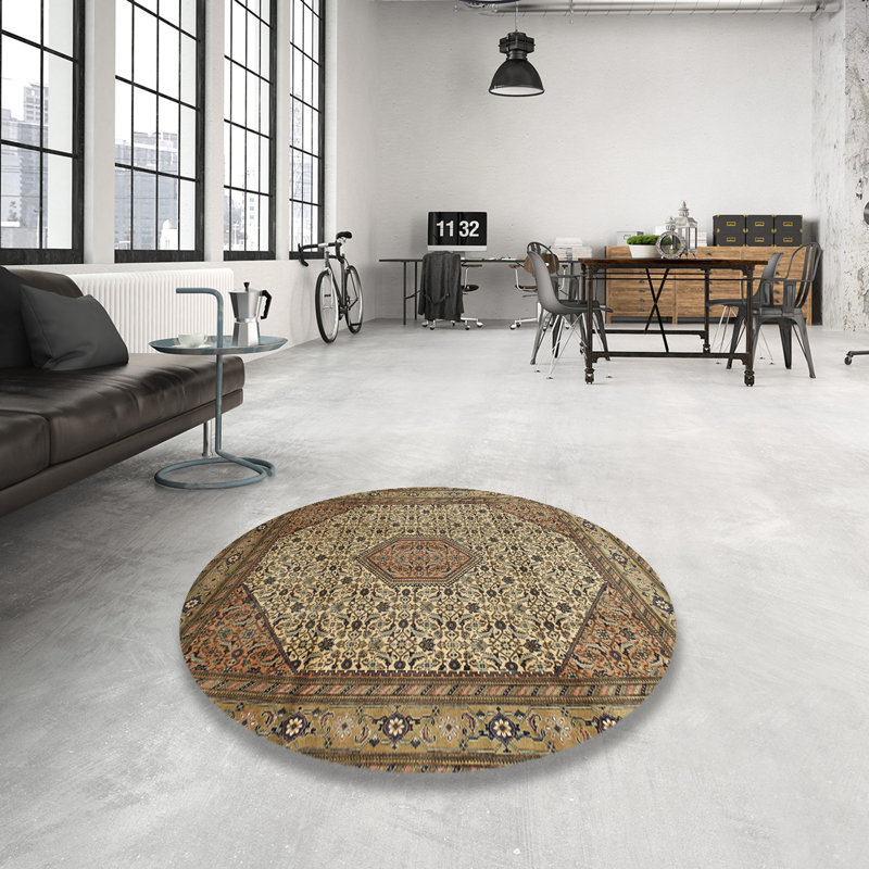 Tapis oriental brun / brun clair, Rond 8 pi
