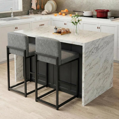 Counter Stool with Metal Frame