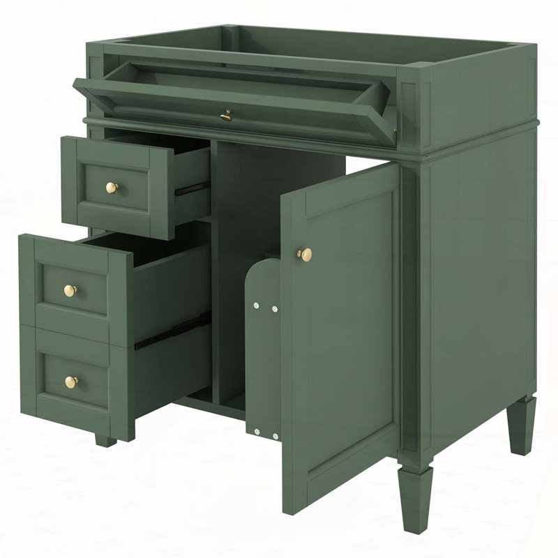 Meuble-lavabo de salle de bain 30 po sans lavabo supérieur, armoire de rangement moderne avec 2 tiroirs et un tiroir basculant