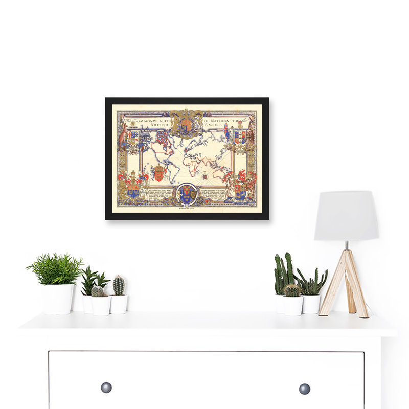 Map Webb 1937 British Empire Commonwealth Pictorial - Single Picture Frame Print