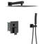 Douche double 10 po noir mat - fixée au mur avec douche à effet de pluie et à main, 1,8 gal / min, acier inoxydable, finition de la tête d'installation complète, montée, fonctionnalité améliorée