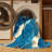 Machine Washable Outhe Global Inspired Moroccan Rug in Blue – BabyBlue Binding-1622154170