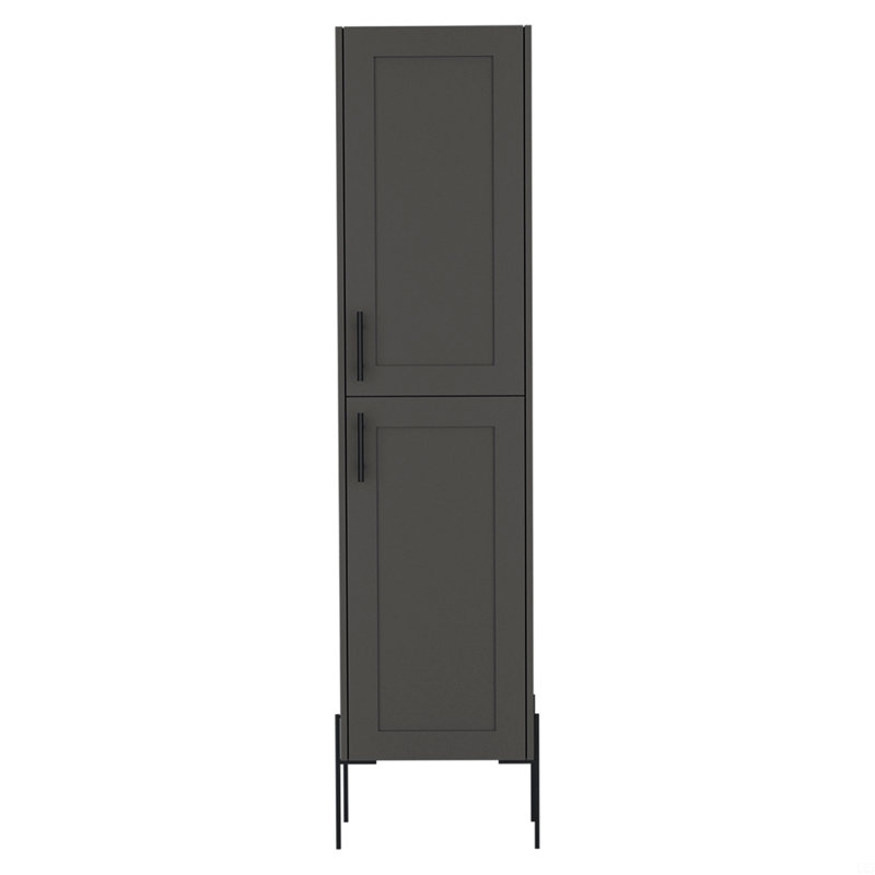 Armoire à linge Hopewell, salle de bain, Gris mat