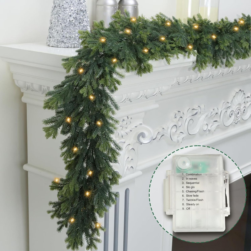 Guirlande de Noël 6 pi avec guirlandes de cèdre illuminées