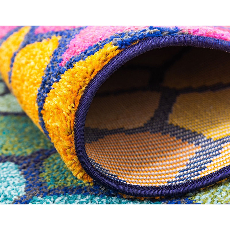 Jesusa Washable Geometric Indoor Rug, Rectangle 9' x 12'