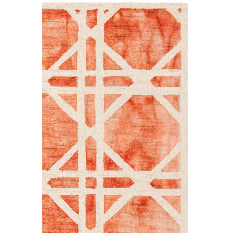 Tapis géométrique en laine touffeté à la main Whit, Rectangle 8 pi x 10 pi