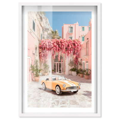 «Sunset Speedster III» par Coastal Glam Art par Notoriart, cadre blanc, H 55 po x l 37 po