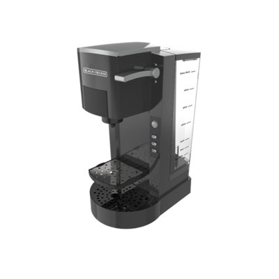 Black+decker Family Single Serve K-cup Brewer: Large 50oz Water Reservoir, Versatile Ground Coffee, Adjustable Tr In Black