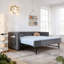 lit de jour moderne en velours, base de lit en bois robuste-562658621