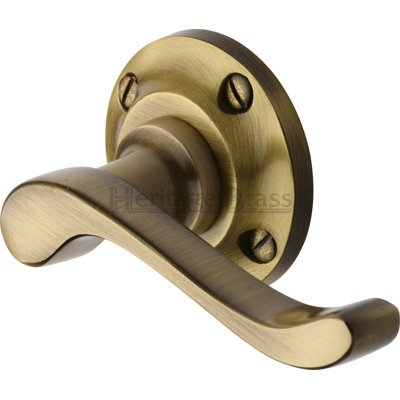 Heritage Brass Heritage Door Handle Lever Latch on 57mm Round Rose Bedford Design